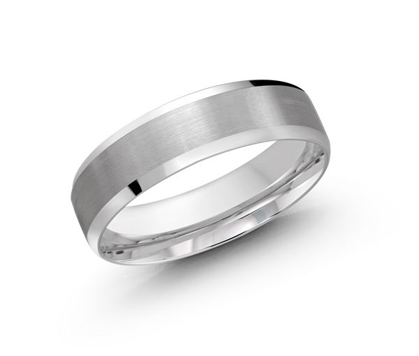 JONC HOMME EN OR 10K BLANC 7MM DE LARGEUR